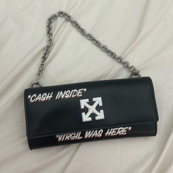 2013 Off White Jitney Quote Wallet on Chain - Picture 1 of 5